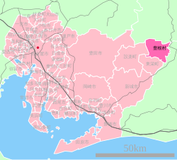 Location of Toyone in Aichi