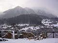 View of the Piatra Craiului mountains from Zărneşti