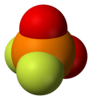 Space-filling model of the difluorophosphate anion