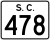 South Carolina Highway 478 Temporary marker