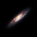 Sculptor Galaxy as photographed by amateur astronomer. Unrelated stars have been edited out.