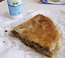 Burek with yogurt