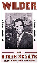 A Wilder campaign poster for the Virginia Senate