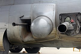 Closeup of a USAF AC-130 gunship's 40mm Bofors and 105mm Howitzer