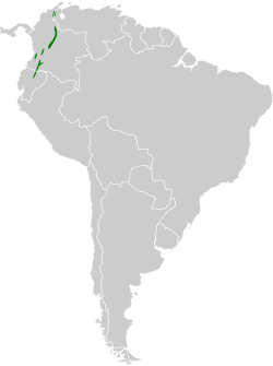 Distribución geográfica del verdillo nuquirrufo.