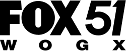 The Fox network logo next to a sans serif 51 with the letters W O G X, widely tracked in a sans serif, beneath.