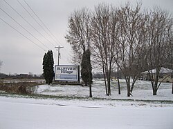 Bluffview welcome sign