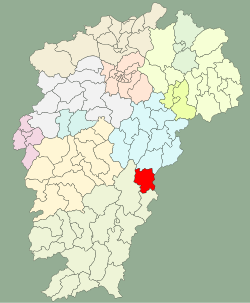 Location in Jiangxi