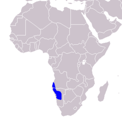 Distribución del toco angoleño