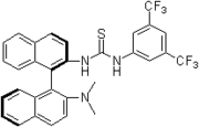 2005: Wei Wang利用雙官能聯萘硫脲衍生物，不對稱催化Morita-Baylis-Hillman反應[16]