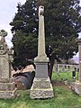 A tall tombstone in Balmerino cemetery for William Ballingall, the first headmaster at the Gauldry school.