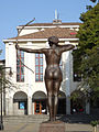 The Teatr Polski in the backdrop