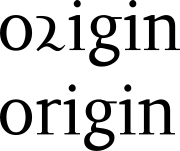 Comparison of the r rotunda and the normal r in the Leeds Uni typeface