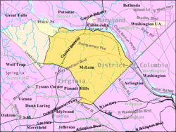 Boundaries of the McLean CDP as of 2003