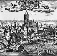 Frankfurt am Main: view of the city from the southwest (c. 1617-1618), by Matthäus Merian.