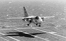 NH706, an S-3A Viking assigned to VS-21 landing onboard the Enterprise in August 1988.