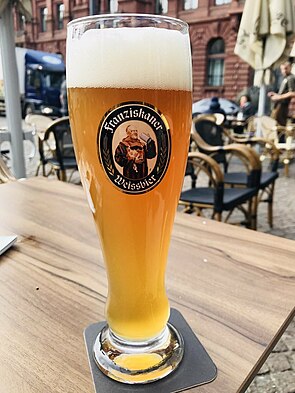 A glass of Franziskaner Weissbier in Bremen