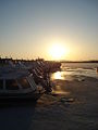 In some regions, such as northern Russia, the rivers freeze in winter. The riverboats stay in the "ice prison". The port of Kazan, late March.