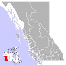 Location of Moyie in British Columbia