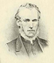 Head-and-shoulders frontal photograph of Thomas Hughes clipped from an 1880 atlas of the historical Canadian counties of Essex and Kent.