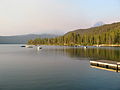 Smoky day at Redfish Lake