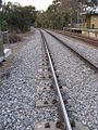 Standard gauge track on dual gauge concrete sleepers, August 2008