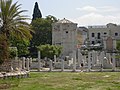 The Tower of the Winds and the ruins of the Roman Agora, the second commercial centre of ancient Athens.