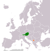 Location map for Austria and Kosovo.