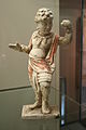 A Chinese Tang Dynasty (618–907) terracotta statuette of a foreign male dancer from the west, with traces of polychrome