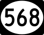 Highway 568 marker