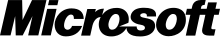 The word "Microsoft" in black, in the font Helvetica, Microsoft's current corporate logo.