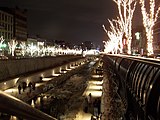 The Cheonggye Stream at night