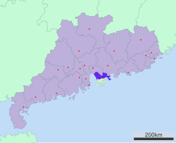 深圳市在中國廣東省的地理位置