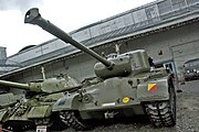 M46A1 Patton del Ejército belga. Uno de los ocho vehículos prestados a Bélgica en 1952, este tanque en particular fue donado por Estados Unidos al Museo del Real Ejército de Bruselas en 1984.