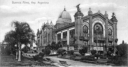 1889: Argentine pavilion from the 1889 Paris Exposition Universelle, taken down and reconstructed in Buenos Aires (demolished in 1932)