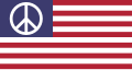 Bandera de Estados Unidos con signo de paz cantón