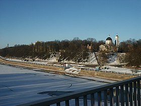 Вид на парк с моста через реку Сож