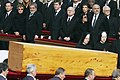 At the funeral of Pope John Paul II, Chen (far left), seated as head of state in French alphabetical order (Chine immediately after Brésil) beside President Luiz Inácio Lula da Silva of Brazil and his wife