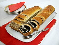 Poppy seed roll, a popular Central European pastry