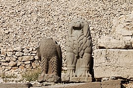 West Terrace: Eagle and Lion from sand stones