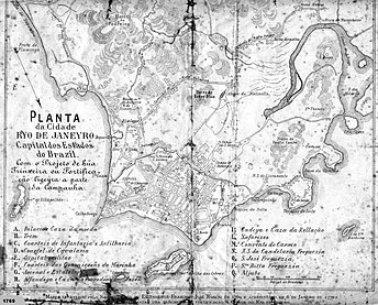 Mapa de la ciudad de Río de Janeiro de 1769, de Francisco Joao Roscio.