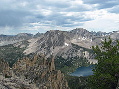 Sawtooth Mountains over Toxaway Lake, Idaho