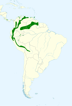 Distribución geográfica del guácharo.