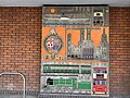 Sainsbury's mosaic depicting the history of Surbiton and its transport.