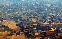 Aerial view of the California Central Valley