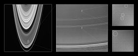 Location of the first four moonlets detected in the A ring.