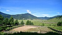 Potato field with stunning view of the valley