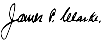 James P. Clarke signature.svg