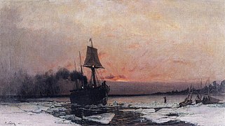 Пароход во льдах, 1875