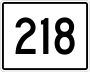 State Route 218 marker